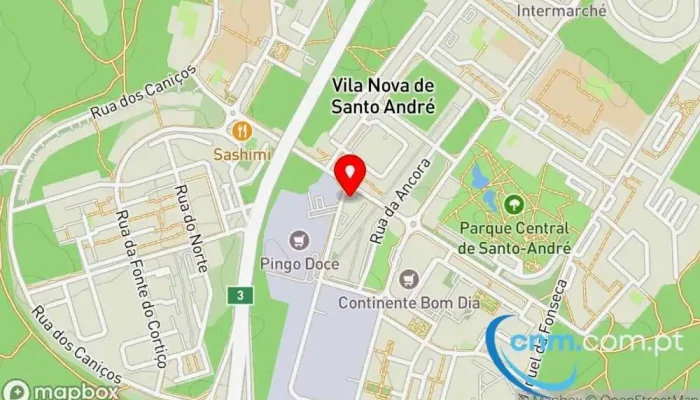 mapa de Loja CTT Correios em Santiago do Cacém