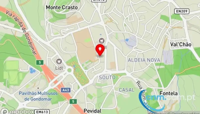 mapa de Loja CTT Correios em Gondomar