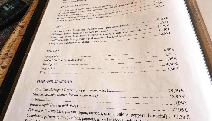 Manifattura Di Gelato Restaurant -  Cardapio - Vila Da Calheta