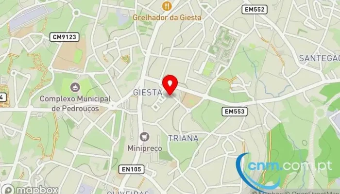 mapa de Ponto CTT Central Giesta Correios em Rio Tinto