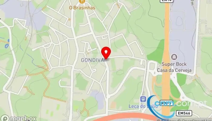 mapa de Ponto CTT Correios em Leça do Balio