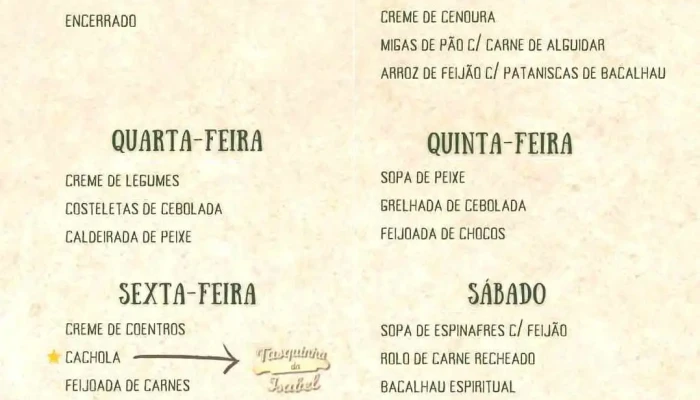 Restaurante O Pinguinhas -  Cardapio - Sousel